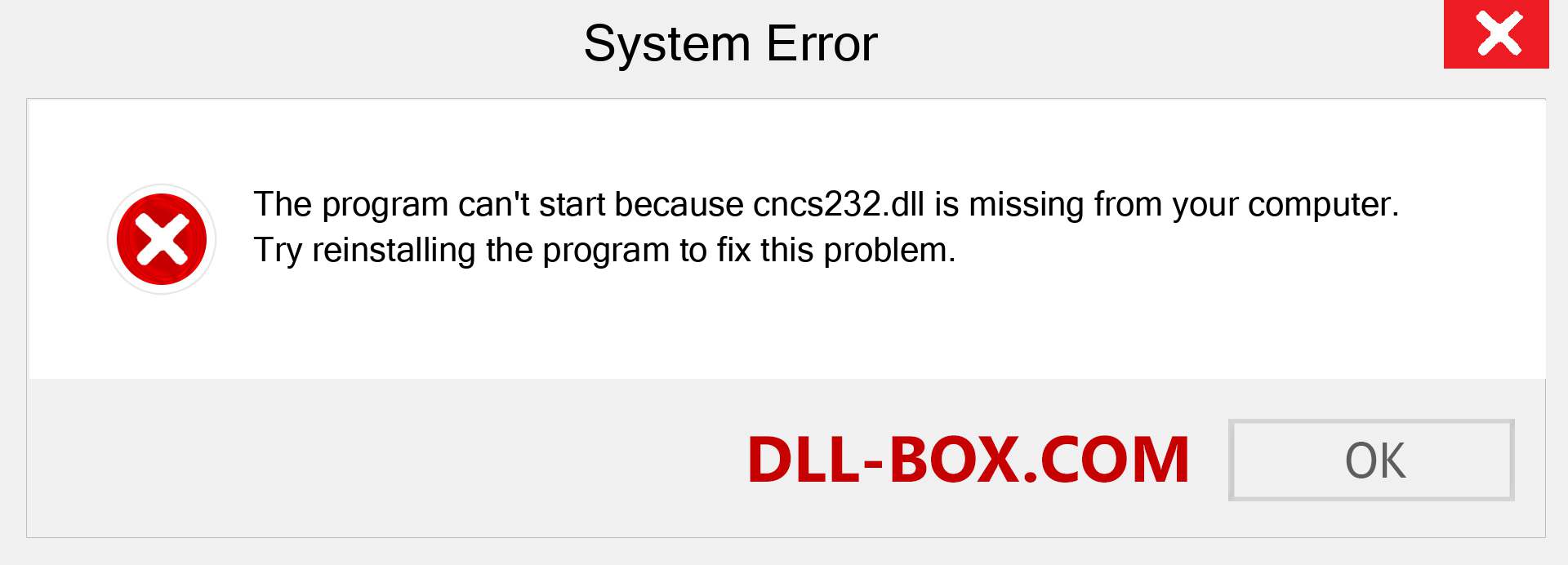  cncs232.dll file is missing?. Download for Windows 7, 8, 10 - Fix  cncs232 dll Missing Error on Windows, photos, images